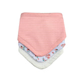 Set 3 Baberos Pañoleta Flores Rosa El Bebé Feliz