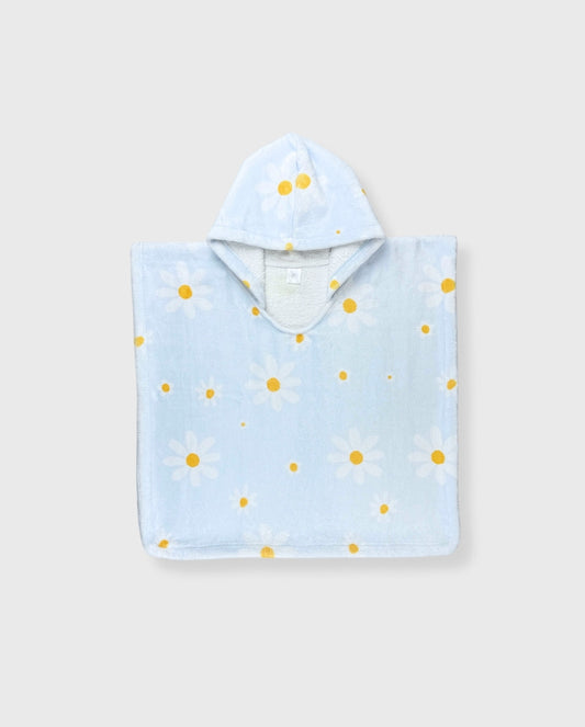 Toalla Con Capota Floral Azul