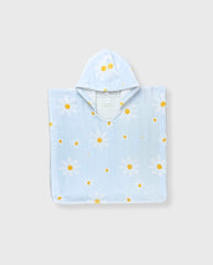 Toalla Con Capota Floral Azul