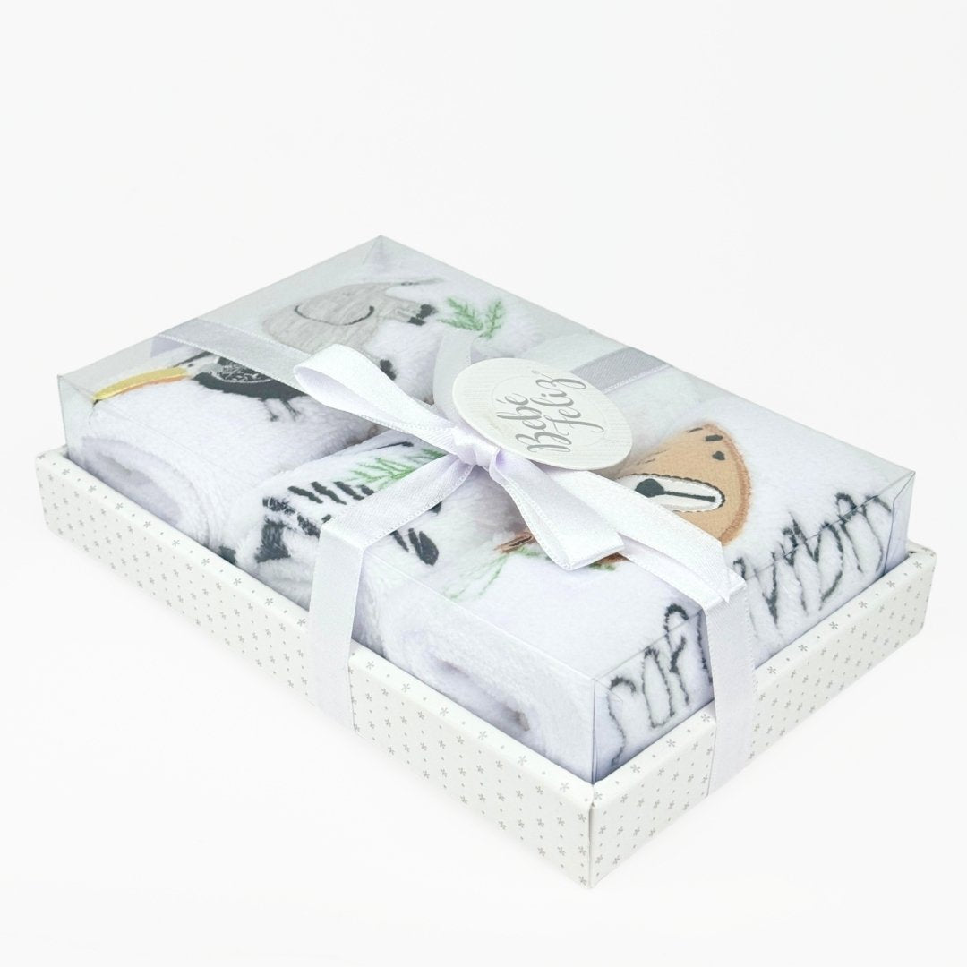 Set 3 Baberos Bordado Safari 100% Algodón