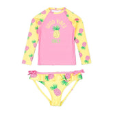 Conjunto De Baño Piñas Amarillo-Rosa