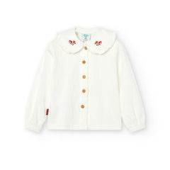 Camiseta Engomado Botones Blanco