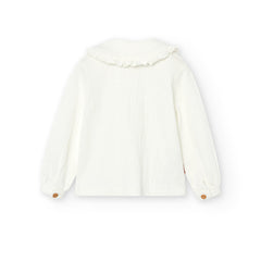 Camiseta Engomado Botones Blanco
