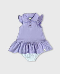 Vestido Bebé Niña Cuello Polo Lila