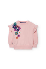 Conjunto Saco Flores Lila Rosa Boboli Bordado