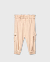 Pantalón Cargo Lino Beige Boboli Bolsillos
