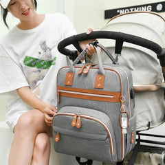 Pañalera Morral Detalle Cremallera Café Coche