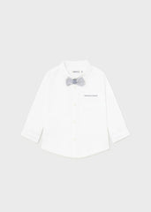 Camisa Manga Larga Blanca Con Corbatín Mayoral