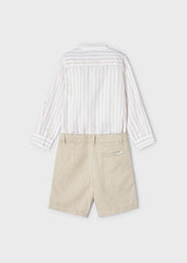 Conjunto 2 Piezas Bermuda Y Camisa Rayas Mayoral Estilo