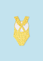 Vestido De Baño Enterizo Estampado Puntos Amarillo Mayoral Tiras