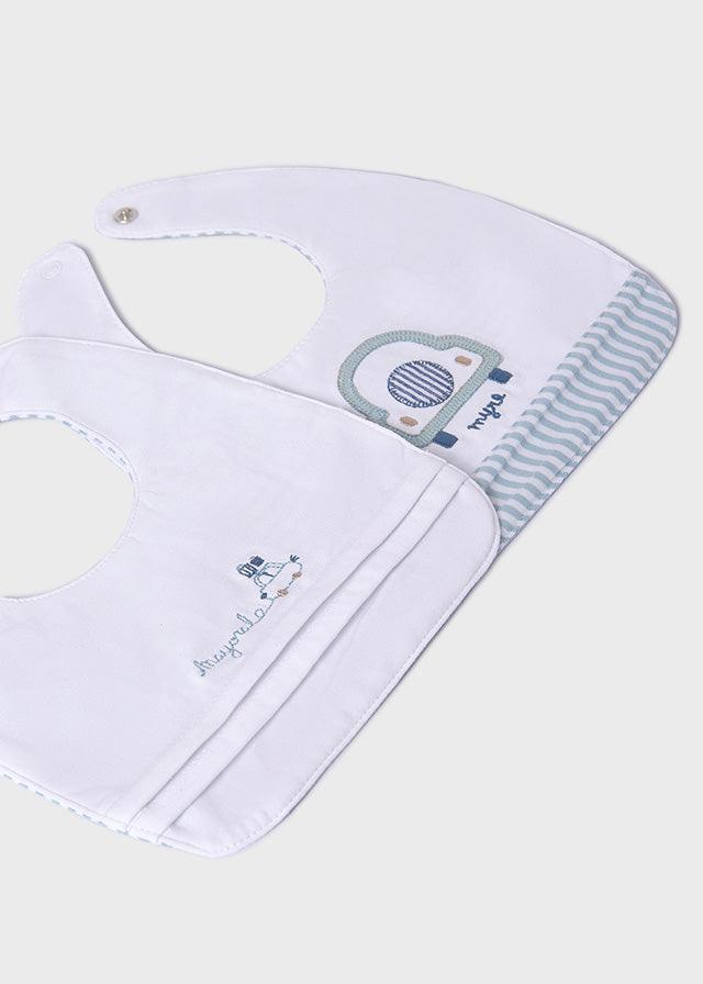 Set 2 Piezas Baberos Carro Azul Mayoral