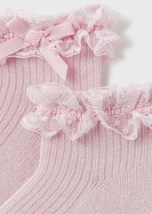 Medias Españolas Volantes Encaje Rosa Mayoral