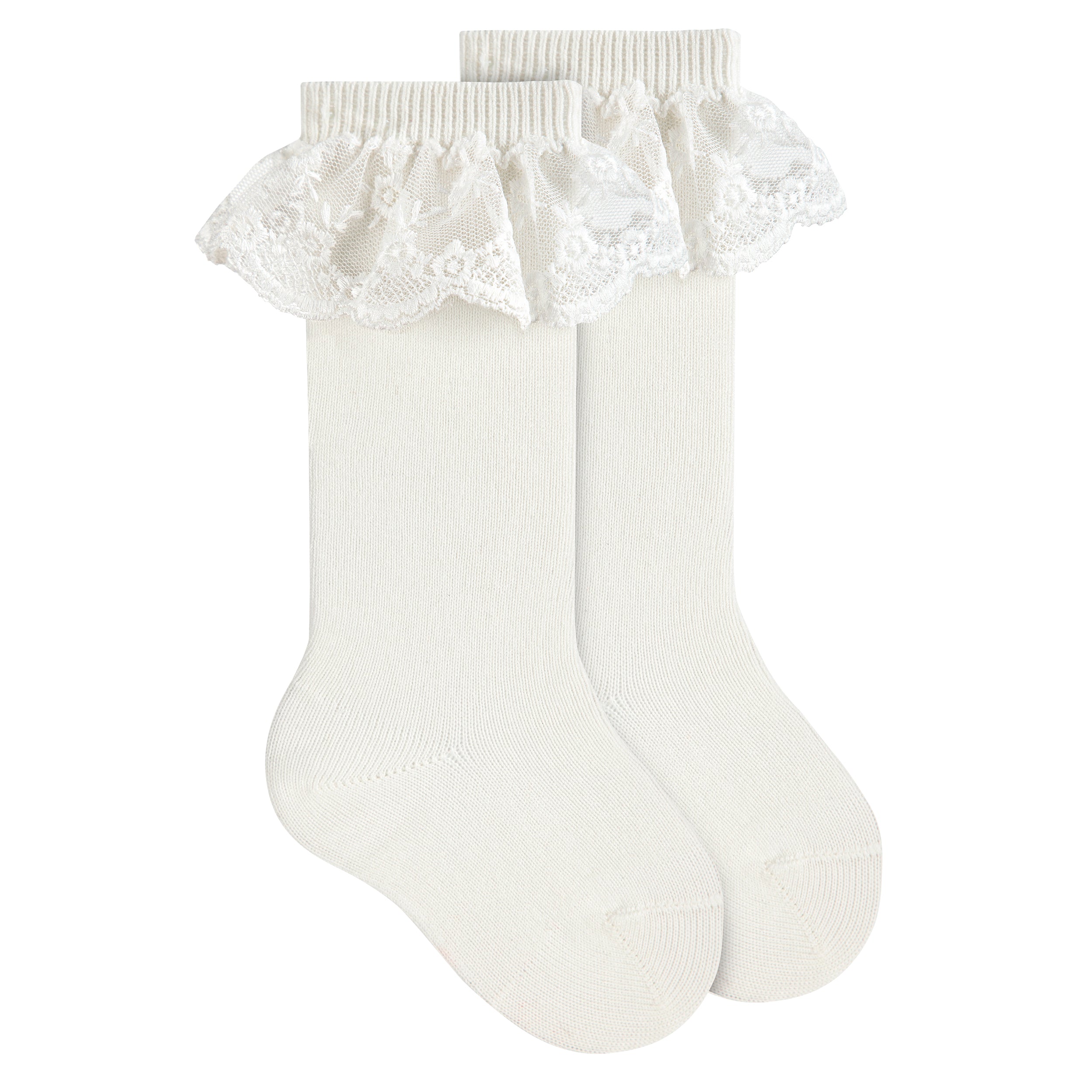 Medias alta española encaje blanco Cóndor