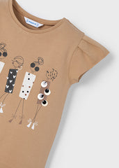 Blusa Bordado Muñecas Cafe Mayoral detalle