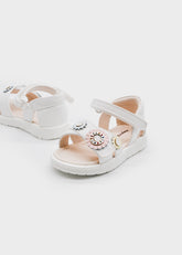 Sandalias Velcro Flores Blanco Mayoral