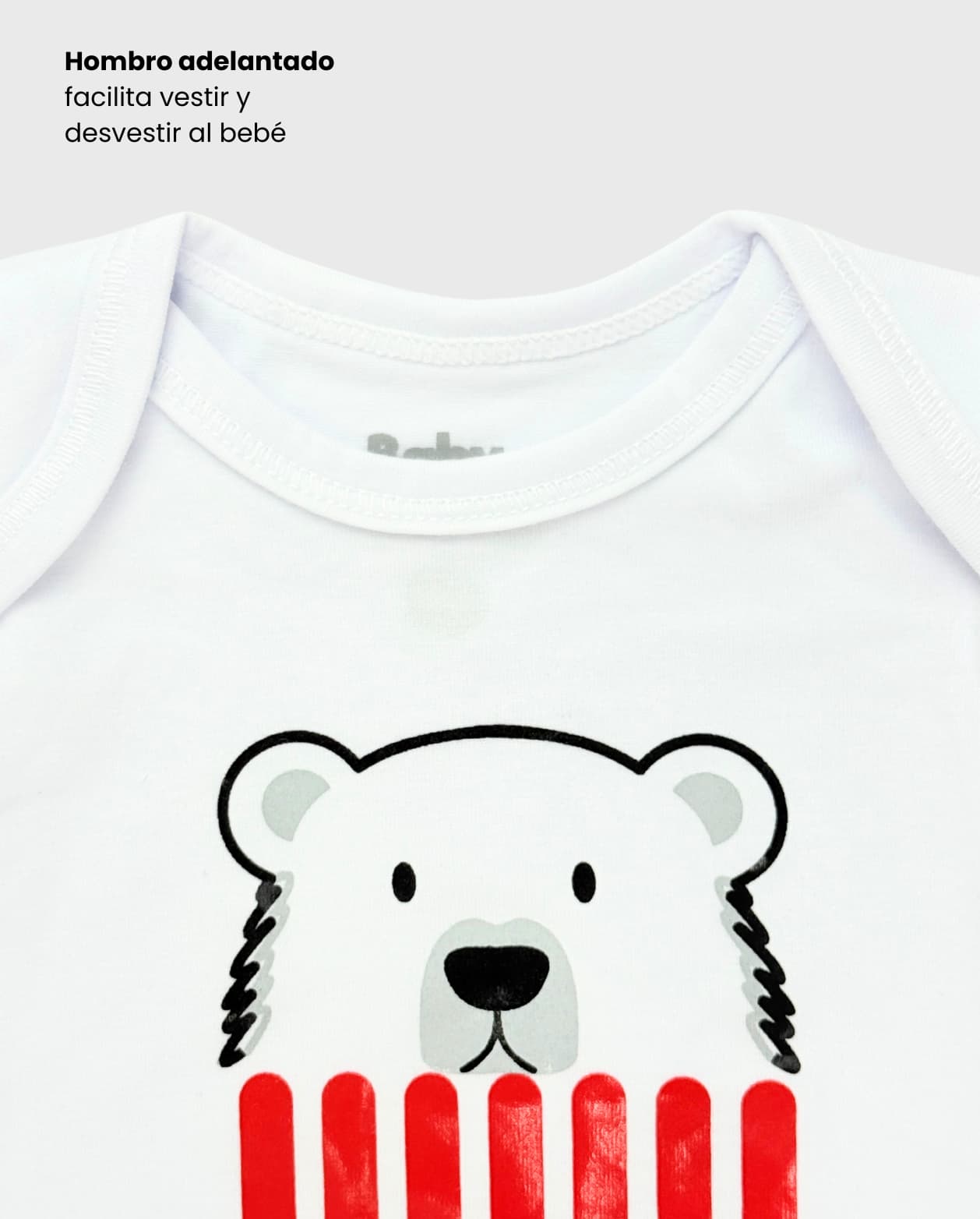 Body Manga Corta Oso Feliz Navidad Blanco