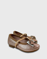 Baletas Moño Mariposa Oro Rosa