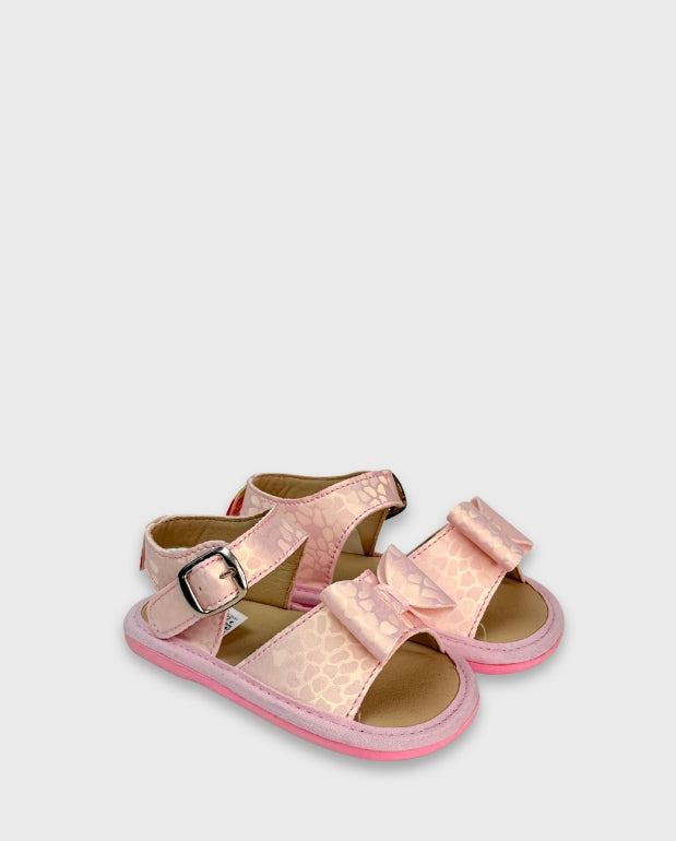 Sandalias Moño Animal Print Rosa Melosos