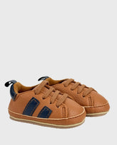 Tenis Sin Suela Cordones Café Oscuro