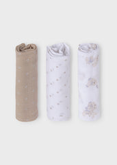 Set 3 Muselinas Conejo Rombos Beige Mayoral