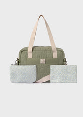 Bolso Pañalera Acolchado Osos Verde