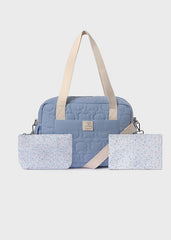 Bolso Pañalera Acolchado Osos Azul