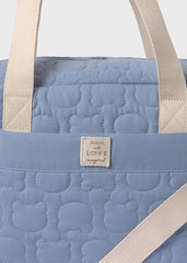 Bolso Pañalera Acolchado Osos Azul
