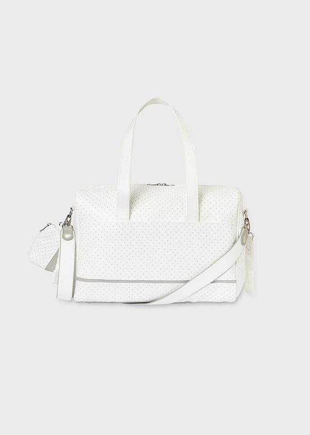 Bolso Pañalera Lunares Con Porta Chupete Crudo Mayoral Asas