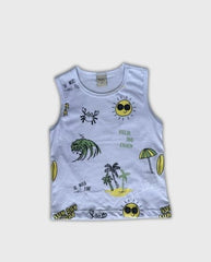 Camiseta Esqueleto Estampado Playa