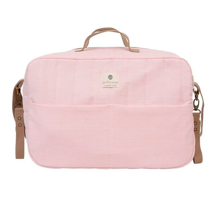 Bolso pañalera rosa algodón orgánico Bimbidreams Nature