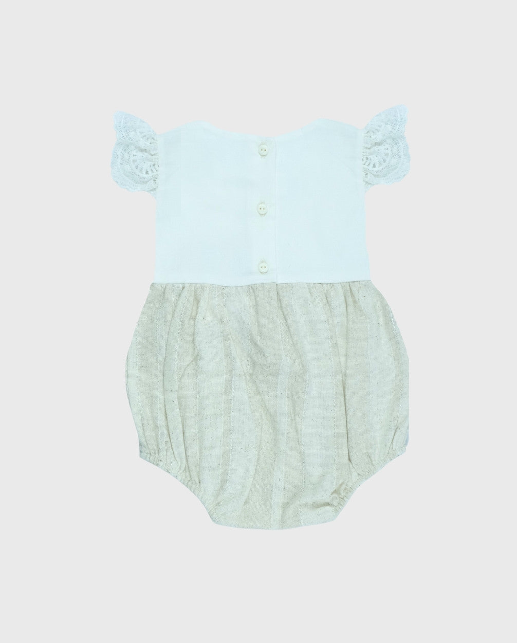 Body Lino Detalle Manga Beige Niñas