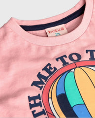 Conjunto Bermuda Estampado Rosa Boboli Detalle