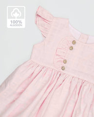 Vestido Plumeti Rosa Pastel Algodón