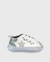 Tenis Cordones Estrellas Plata Melosos Brillo