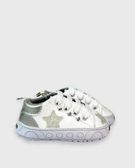Tenis Cordones Estrellas Plata Melosos