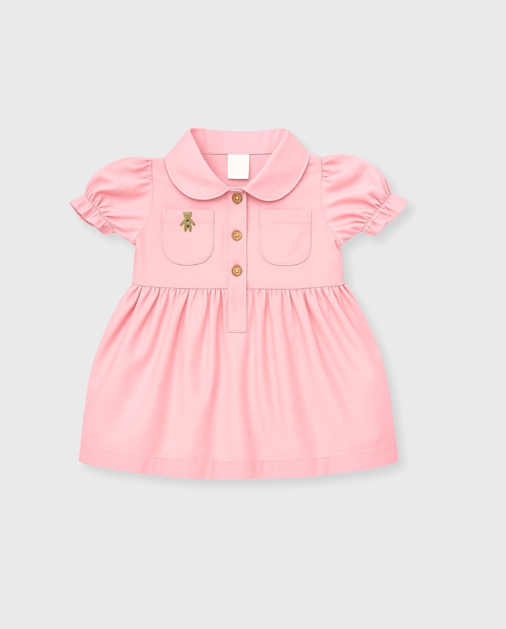 Vestido Cuello Osa Rosa