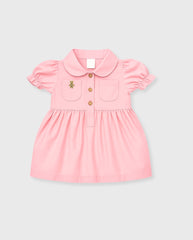 Vestido Cuello Osa Rosa