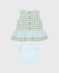 Conjunto Blusa Cuadros Detalle Ojalillo Girl