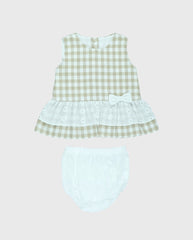 Conjunto Blusa Cuadros Detalle Ojalillo