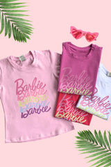 Camiseta Estampada Barbie Para Niña