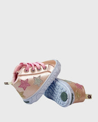 Tenis Bota Estrellas Rosa Melosos Moda