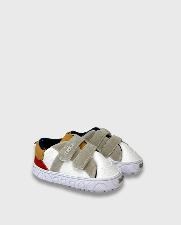 Tenis Velcro Combinado Gris Melosos