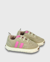 Tenis Beige Rayas Rosa Melosos
