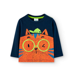 Camiseta Manga Larga Gatico Azul