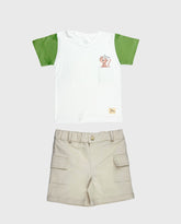 Conjunto Camiseta Bolsillo Verde 100% Algodón