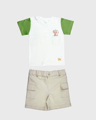 Conjunto Camiseta Bolsillo Verde 100% Algodón