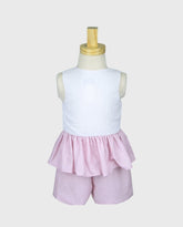 Conjunto Short Puntos Rosa
