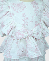 Conjunto Short Ojalillo Rosa Moda