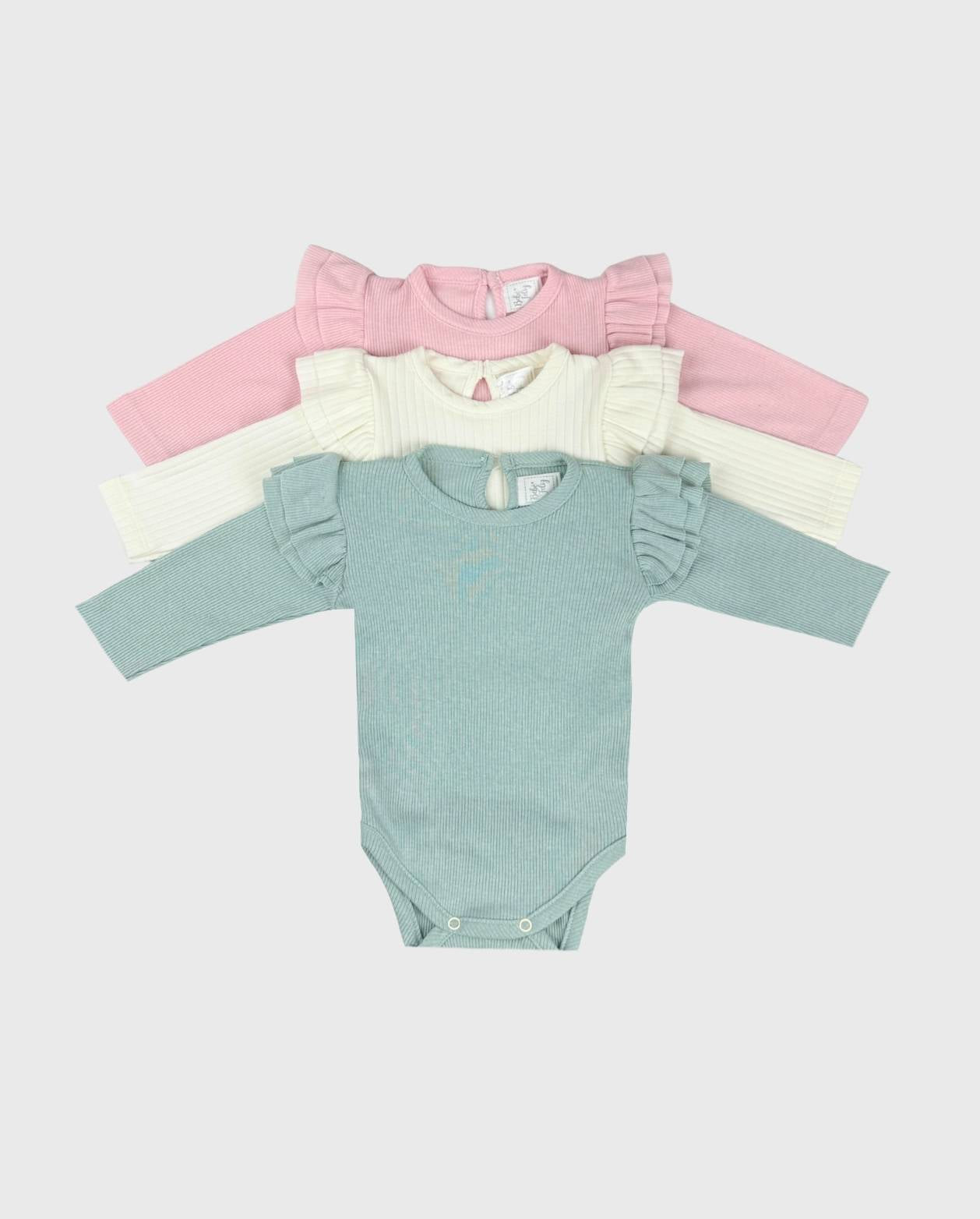 Set 3 Bodys Boleros Colores Pastel Niña