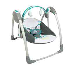 Columpio Electrico Deluxe Portatil Elefante Verde Gris